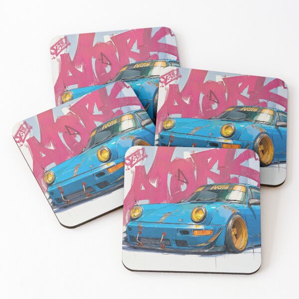 Item preview, Graffiti sports car three-quarter view designed and sold by PixelPack Design.