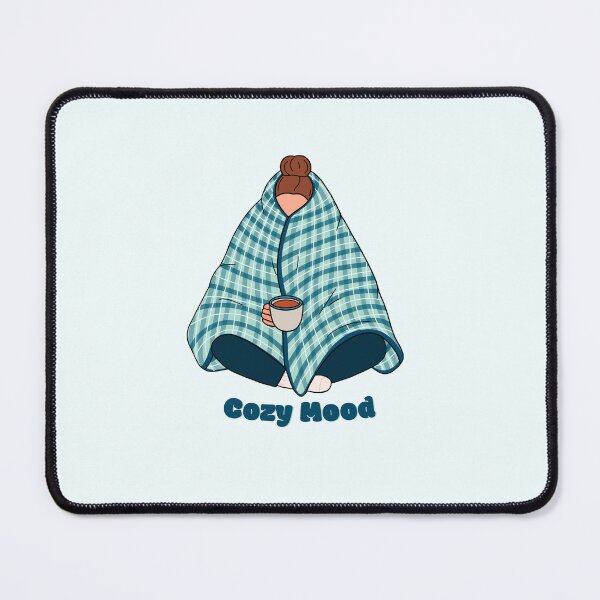 Item preview, Cozy Girl Wrapped in Plaid Blanket Holding Warm Drink Illustration. designed and sold by Shiningsticker8.