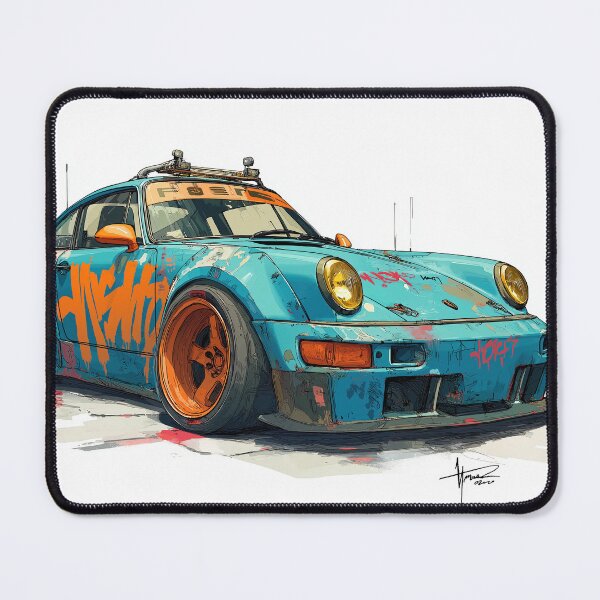 Item preview, Graffiti sports car three-quarter view designed and sold by PixelPack Design.