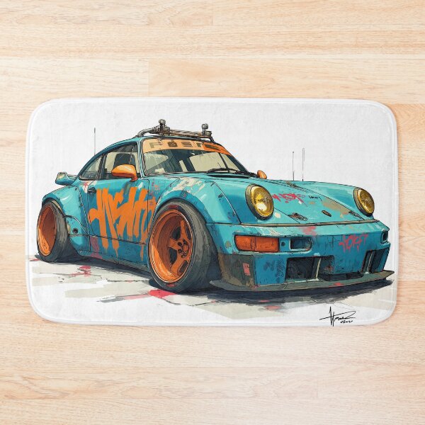 Item preview, Graffiti sports car three-quarter view designed and sold by PixelPack Design.