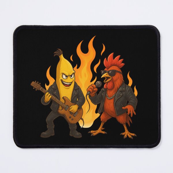 Item preview, Rock Banana Guitar Hero and Fire Rooster – Dynamic Musical Illustration designed and sold by Ivy-Triggs.