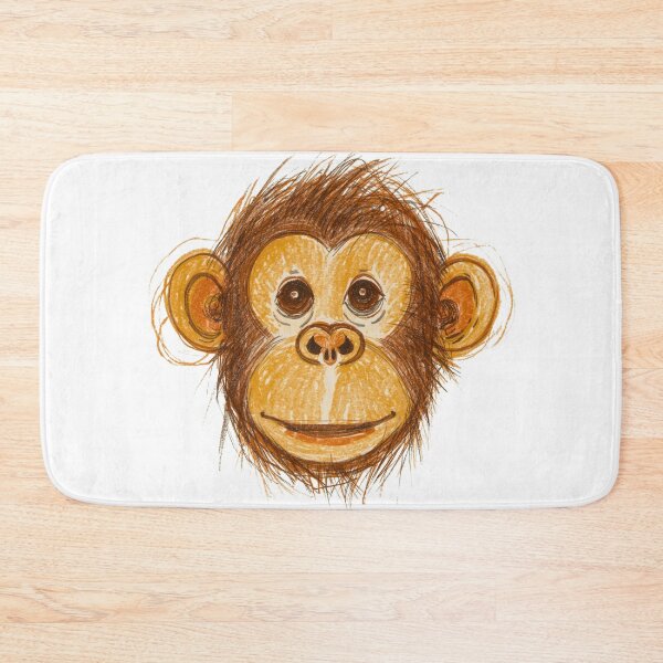 Item preview, Cute Baby Monkey Crayon Doodle Face designed and sold by Kavya Art.