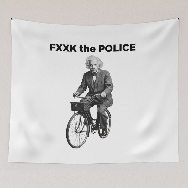 Item preview, The Police, Albert Einstein, retro, meme, funnyfits70, Humor, Funny, retro, vintages, funny quotes, animal humor, designed and sold by FunnyFits70.