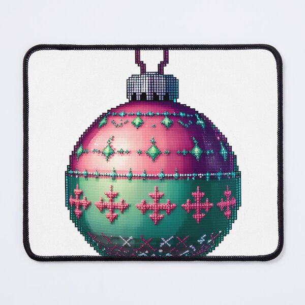 Item preview, Cute Pixel Christmas Ornament Ball with Shiny Highlights designed and sold by BankMano.