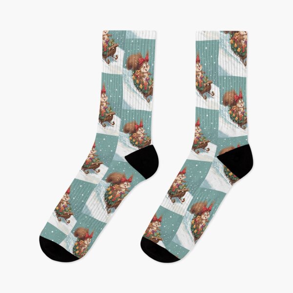 Item preview, Squirrel’s Joy Ride – Cottagecore Christmas Fun designed and sold by Deezyned.