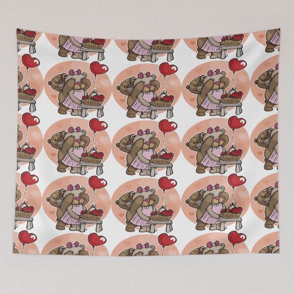 Item preview, Hearts Happy  Valentine's day teddybears in love designed and sold by Murryns.
