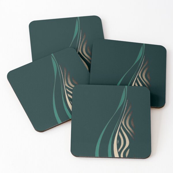 Item preview, Abstract Wave Flow T-Shirt – Minimal Modern Teal & Gold Line Art designed and sold by KDesignCrafts.