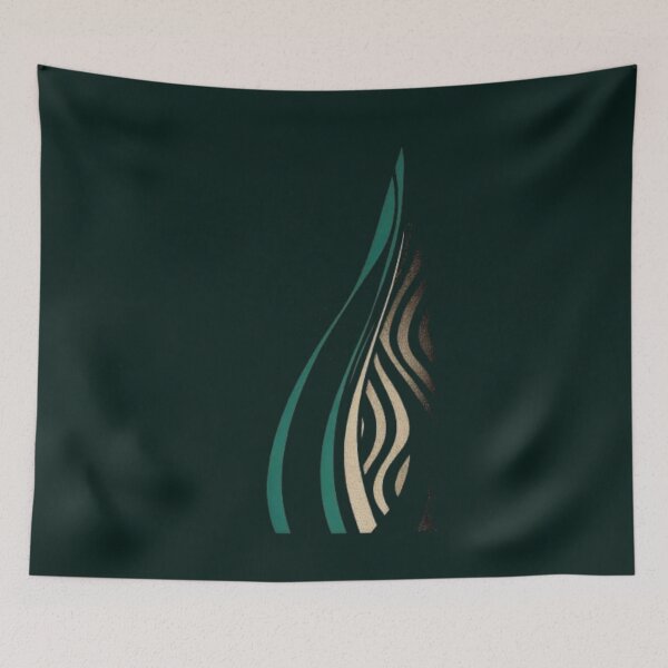 Item preview, Abstract Wave Flow T-Shirt – Minimal Modern Teal & Gold Line Art designed and sold by KDesignCrafts.