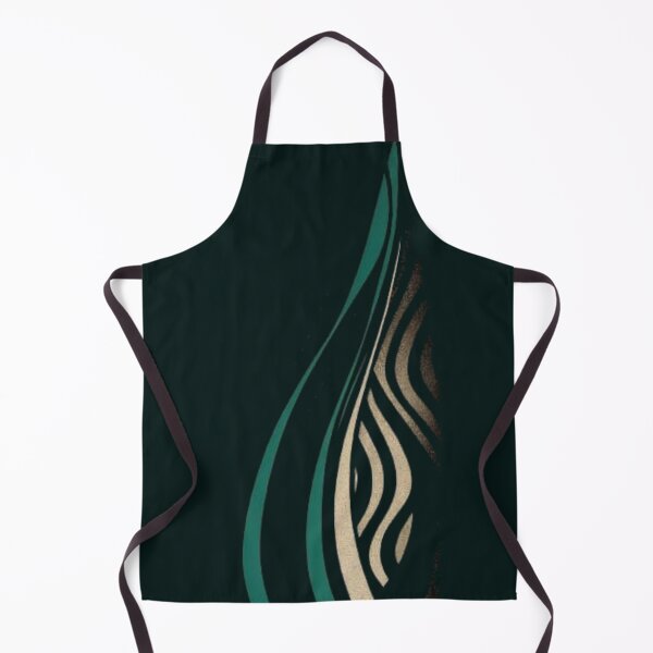 Item preview, Abstract Wave Flow T-Shirt – Minimal Modern Teal & Gold Line Art designed and sold by KDesignCrafts.