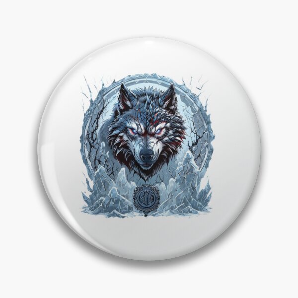 Item preview, Icebound Demon Wolf – Dark Xmas Gift Badge designed and sold by Imaginarium of Chaos falcon88 .