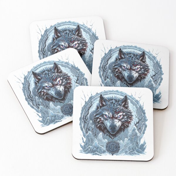Item preview, Icebound Demon Wolf – Dark Xmas Gift Badge designed and sold by Imaginarium of Chaos falcon88 .