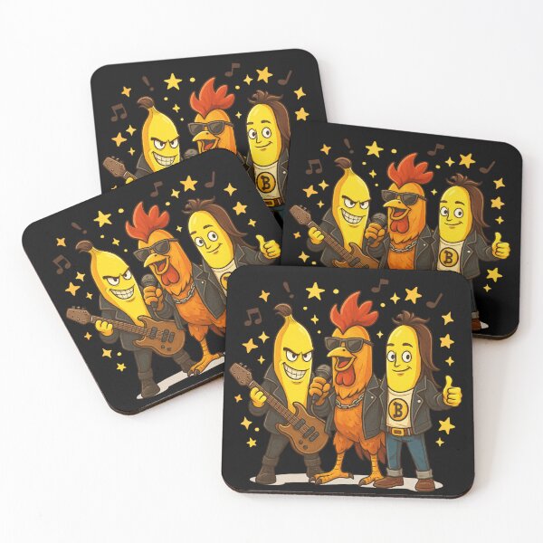 Item preview, Cheerful Banana Band with Rooster – Musical Cartoon Illustration designed and sold by Ivy-Triggs.