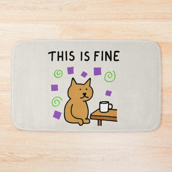 Item preview, This Is Fine Cat Meme Coffee Chaos Design designed and sold by SplashTastic.