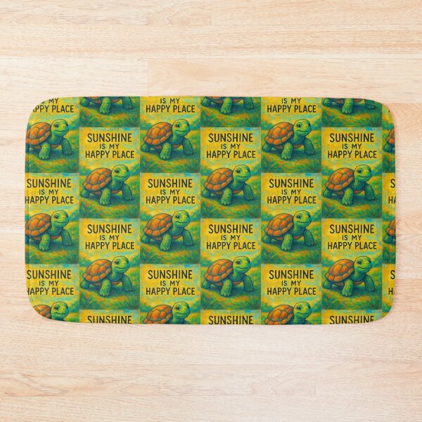 Item preview, Optimistic Turtle Art – “Sunshine Is My Happy Place” – Uplifting Animal Illustration for Positivity & Motivation designed and sold by WhimsyByPaul.redbubble.com.