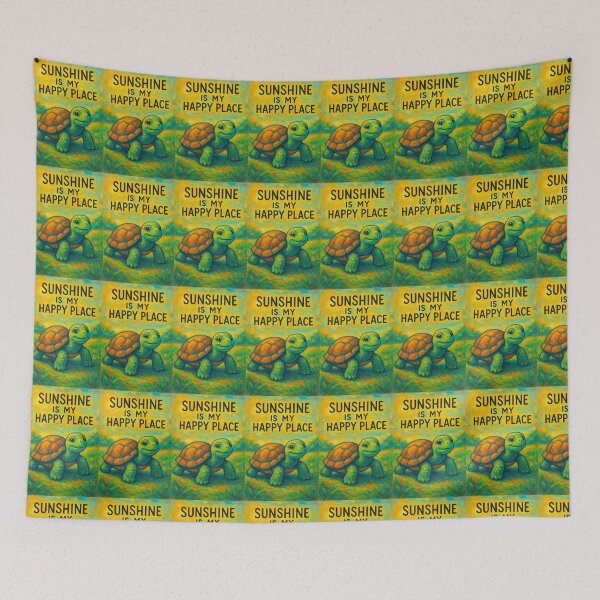 Item preview, Optimistic Turtle Art – “Sunshine Is My Happy Place” – Uplifting Animal Illustration for Positivity & Motivation designed and sold by WhimsyByPaul.redbubble.com.