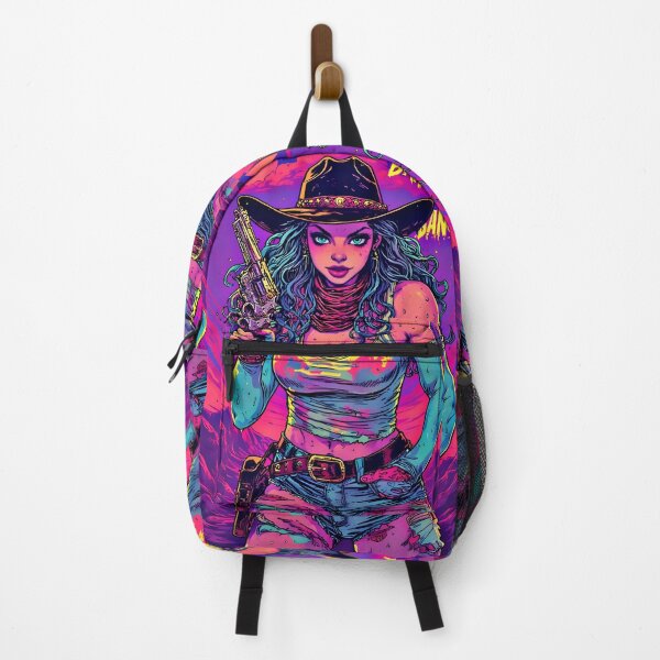 Item preview, Bang Bang Neon Outlaw Cowgirl – Retro Comic Psychedelic Pop designed and sold by Neer arts.
