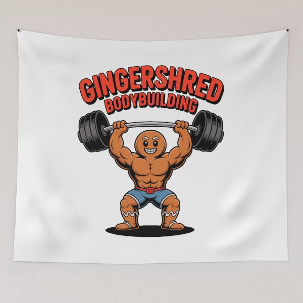 Item preview, Gingershred Bodybuilding – Funny Gingerbread Gym Cartoon designed and sold by Marcite.