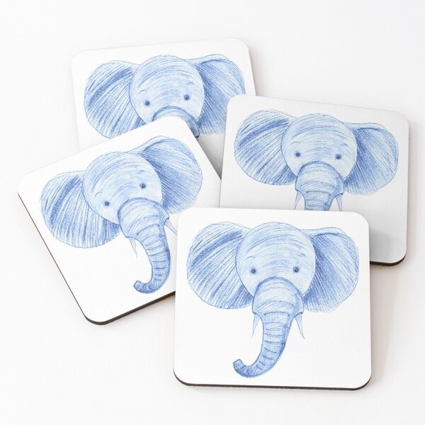 Item preview, Cute Blue Baby Elephant Doodle – Hand-Drawn Pencil Sketch designed and sold by Kavya Art.