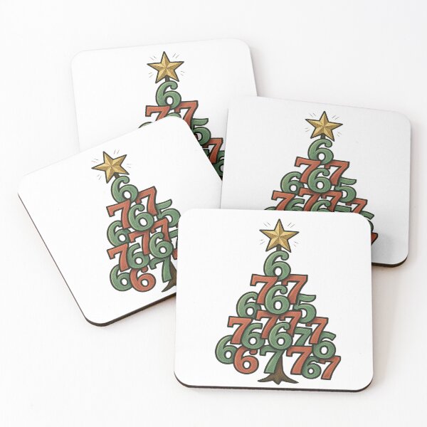 Item preview, Number 6 7 6 and 7 Christmas Tree Creative Typography Design designed and sold by ShapedUp.