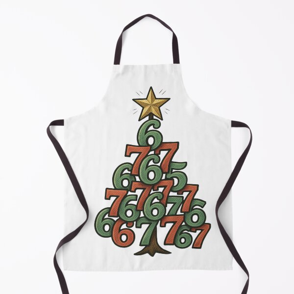 Item preview, Number 6 7 6 and 7 Christmas Tree Creative Typography Design designed and sold by ShapedUp.