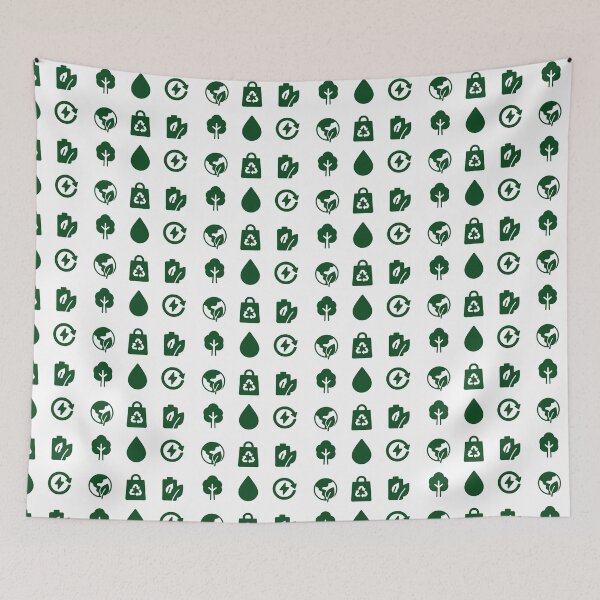 Item preview, Eco icon sets featuring earth, recycling bag, battery, tree, water drop, energy cycle, AI generated designed and sold by dvoevnore.