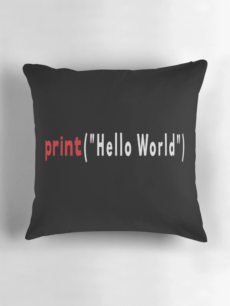 Thumbnail 3 of 4, Pillow, Hello World Python Code designed and sold by FridPix.