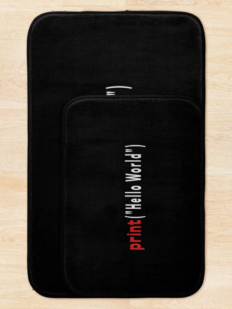 Thumbnail 5 of 6, Bath Mat, Hello World Python Code designed and sold by FridPix.