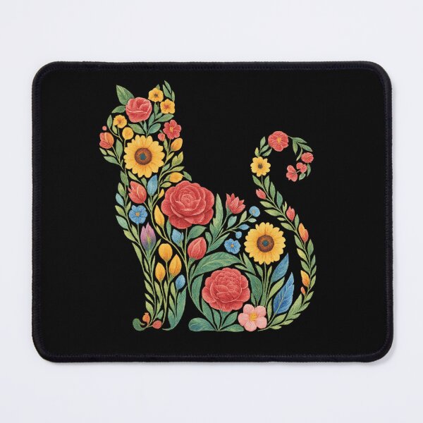 Item preview, Floral Cat Silhouette Botanical Flower Garden Art Watercolor designed and sold by haitrieuic96.