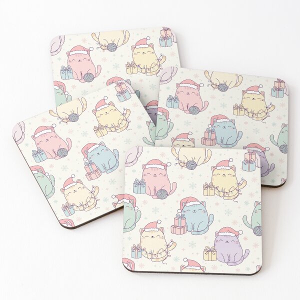 Item preview, “Seamless pattern featuring kawaii Christmas kittens  designed and sold by Meemaart.