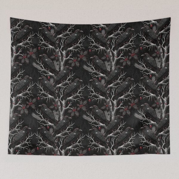 Item preview, “Dark seamless pattern with ravens designed and sold by Meemaart.
