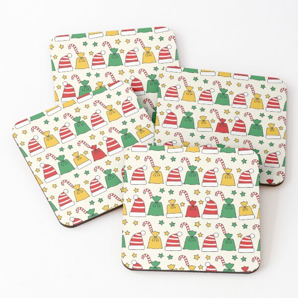 Item preview, Seamless pattern featuring Santa hats, gift bags, stars designed and sold by Meemaart.
