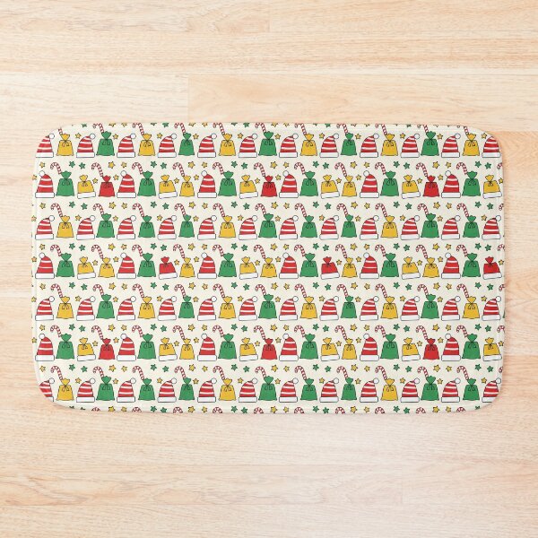 Item preview, Seamless pattern featuring Santa hats, gift bags, stars designed and sold by Meemaart.