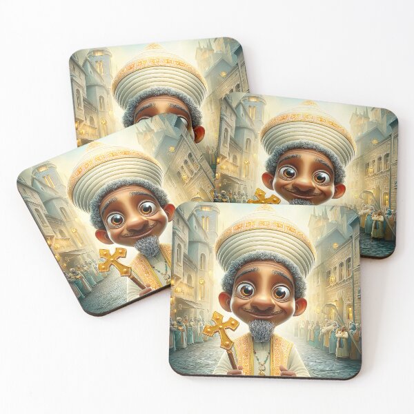 Item preview, Whimsical  ethiopian man in Historical City Setting designed and sold by Artessie.