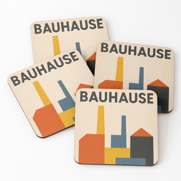 Item preview, A BAUHAUS-STYLE POSTER WITH A MINIMAL AND COLORFUL FACTORY designed and sold by infinitearte.
