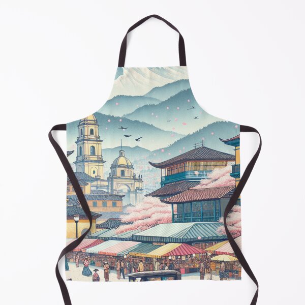 Item preview, Ukiyo-e Woodblock Print of Bogotá, Colombia – Edo-Style Japanese Fusion Cityscape designed and sold by Vandy Fullam.