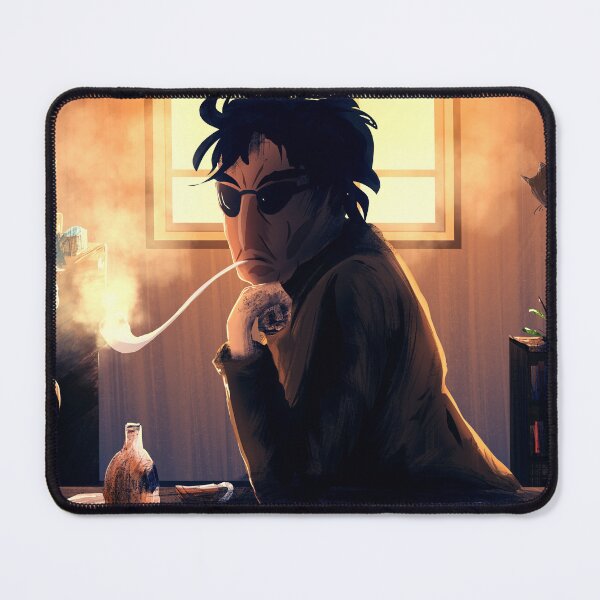 Item preview, Moody grumpy judging shopkeeper digital illustration with cat designed and sold by Kat-D-Art.