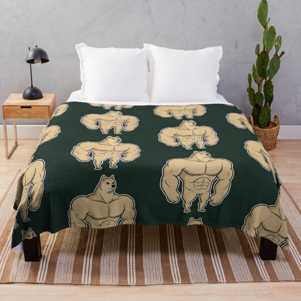 Item preview, Strong Doge Meme – Buff Shiba Cartoon – Funny Dog Reaction(small-ver) designed and sold by lemonfishing.