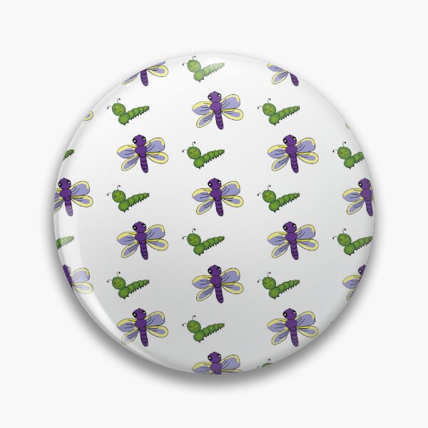 Item preview, Cute Purple Dragonfly and Caterpillar Doodle Pattern - Baby Nursery Garden Theme designed and sold by NgernPhanLan.