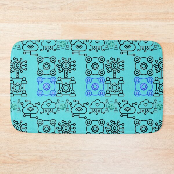 Item preview, Tech Network Cloud Pattern – Digital Connectivity, Teamwork & Automation Icons Design designed and sold by VAGABOND12.