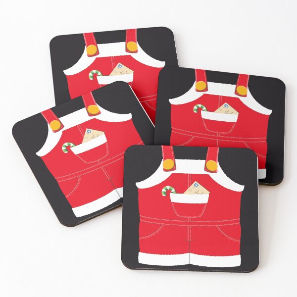 Item preview, Red Santa Claus overalls with barley sugar and lettre on black background designed and sold by EyeTrickster.