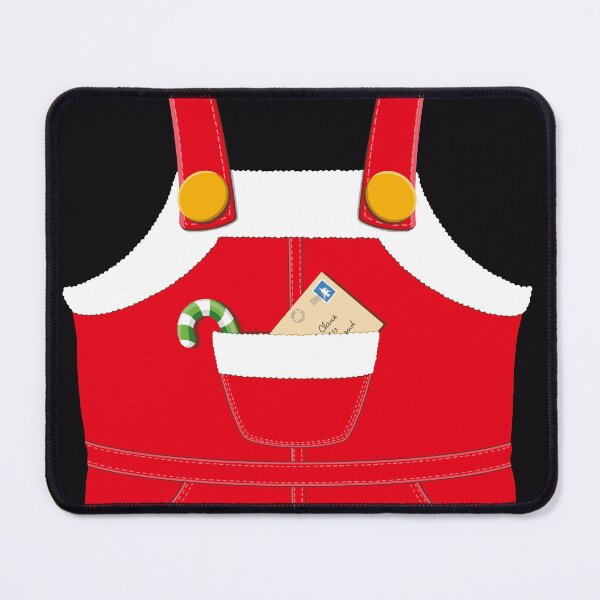 Item preview, Red Santa Claus overalls with barley sugar and lettre on black background designed and sold by EyeTrickster.