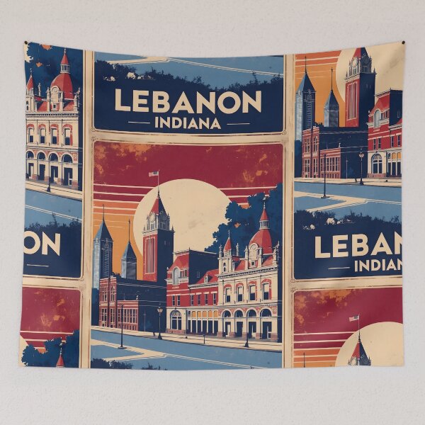 Item preview, Lebanon Indiana 1950s USA Vintage Travel Tourism designed and sold by TravelersGems.