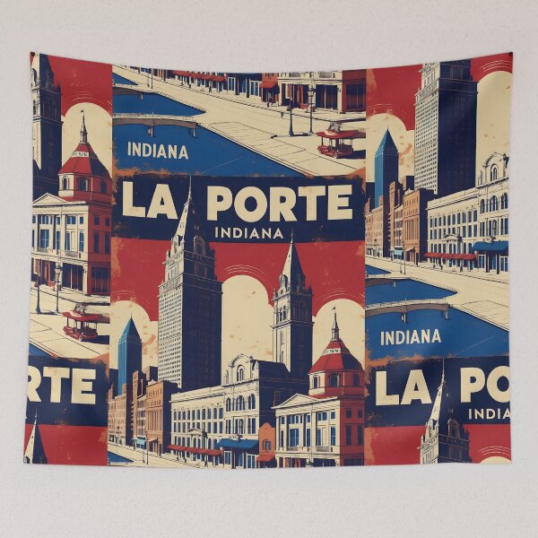 Item preview, La Porte Indiana 1950s USA Vintage Travel Tourism designed and sold by TravelersGems.
