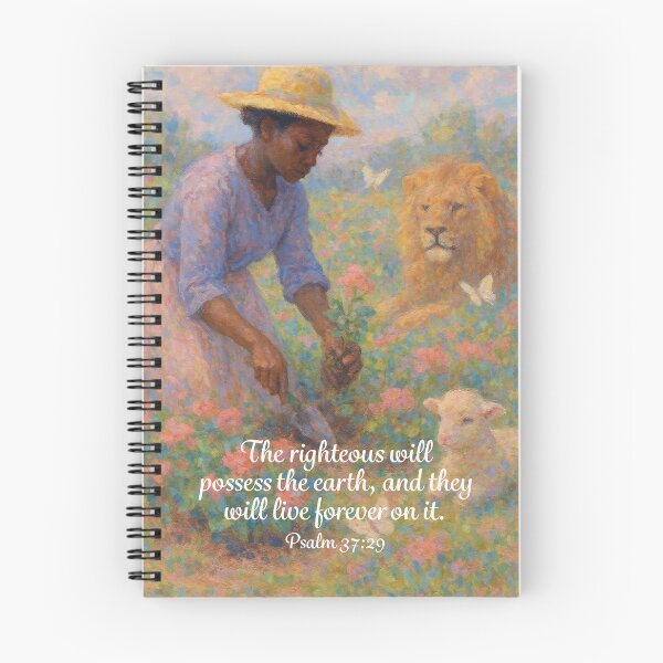 Item preview, Psalm 37:29 (Lady, Lion, and Lamb) designed and sold by Paper Bee Gift Shop.