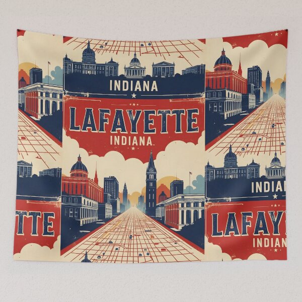 Item preview, Lafayette Indiana 1950s USA Vintage Travel Tourism designed and sold by TravelersGems.