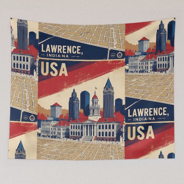 Item preview, Lawrence Indiana 1950s USA Vintage Travel Tourism designed and sold by TravelersGems.