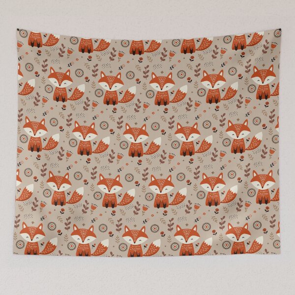 Item preview, Fox Sitting Among Flowers and Leaves designed and sold by AnnArtshock.