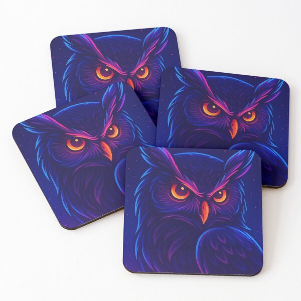 Item preview, Neon Owl Vaporwave Night Bird Art designed and sold by GolabMagic.