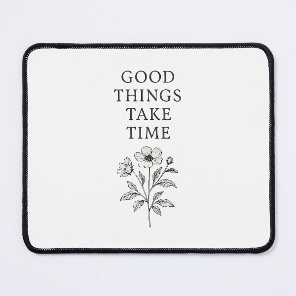 Item preview, Good Things Take Time – Vintage Botanical Flower Etching in Thin Ink Lines designed and sold by DaEeX.
