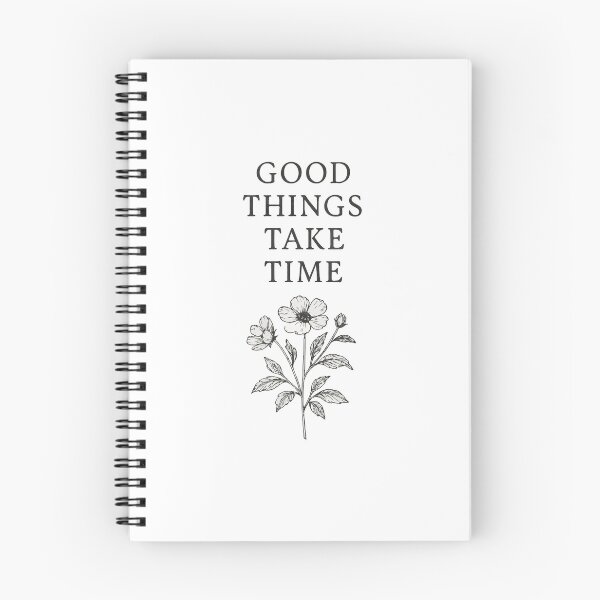 Item preview, Good Things Take Time – Vintage Botanical Flower Etching in Thin Ink Lines designed and sold by DaEeX.